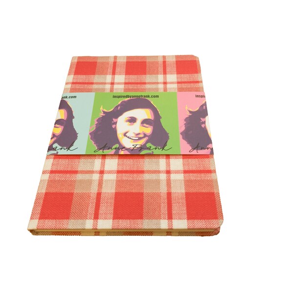 Cuaderno con tapa de tela a cuadros del diario de Ana Frank - Diario tamaño A5 para la reflexión y la creatividad