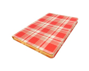 Anne Frank Diary Plaid Linen Cover Notebook - A5 Sized Plain Paper Journal