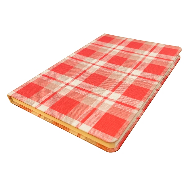 Anne Frank Diary Plaid Linen Cover Notebook - A5 Sized Plain Paper Journal