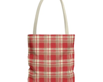 Inspired By Anne Frank Red Plaid Tote Bag