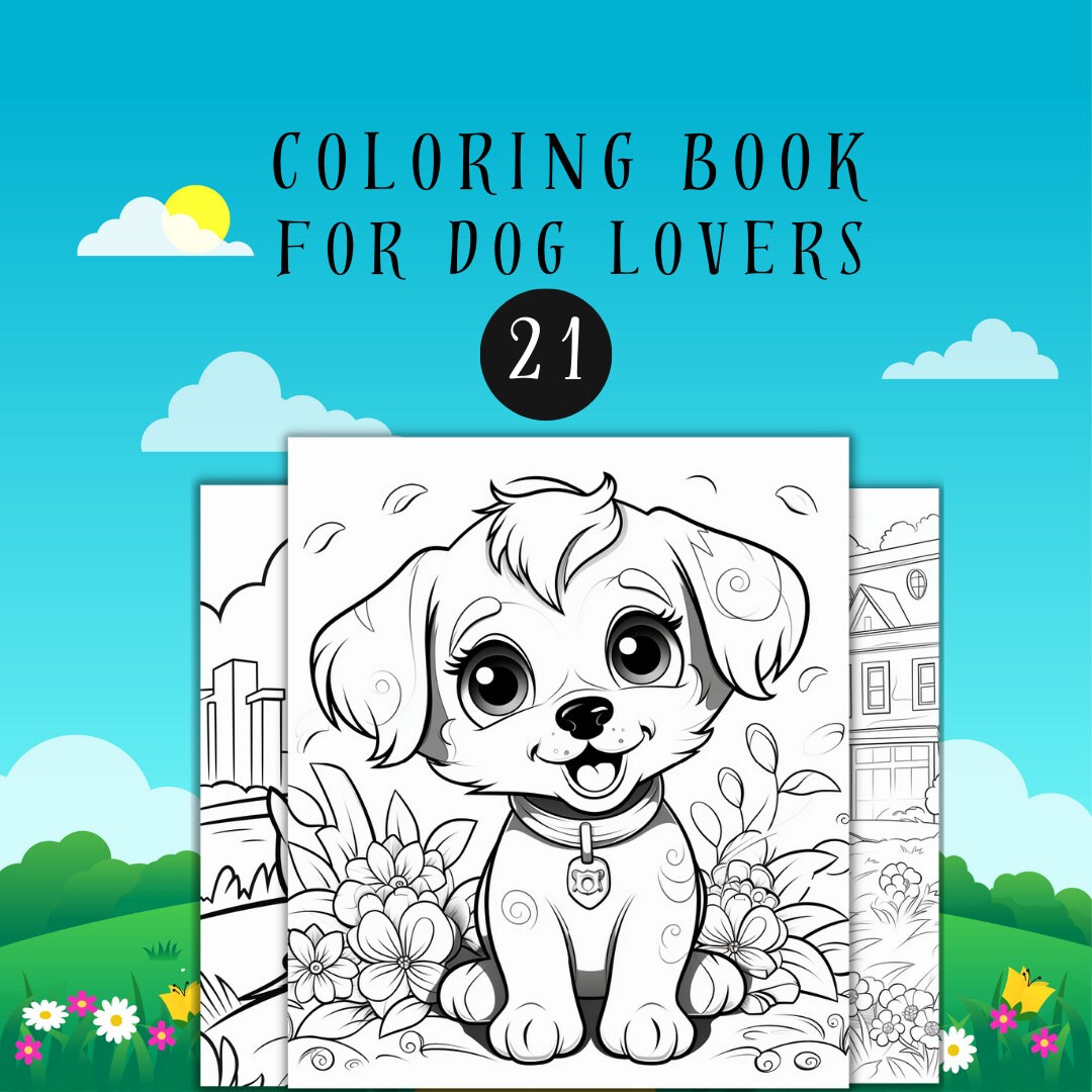 Dog Coloring Book Collection Puppy Coloring Pages Dog - Etsy