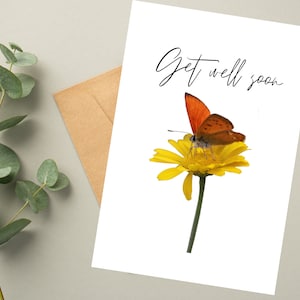 Recupérate pronto, música de piano, tarjeta de felicitación, tarjeta musical, tarjeta con sorpresa, amante de la música de piano, tarjeta pensando en ti, amante de las mariposas