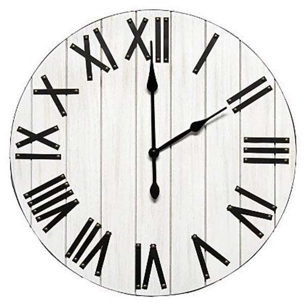 Large White and Gray Wall Clock Etsy