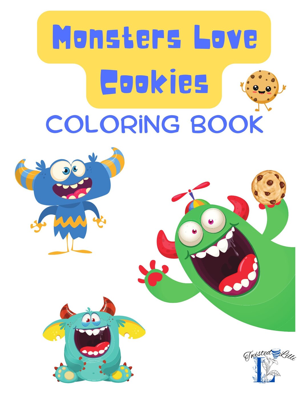 Monsters Love Cookies Coloring Book - Etsy