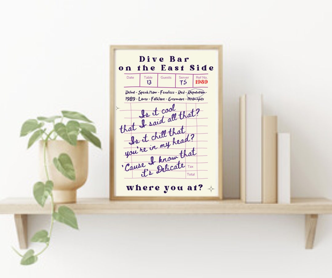 Delicate Song Poster, Reputation Album Merch, Lyric Poster, Swiftie