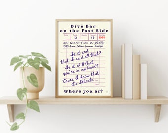 Póster de canción delicada, merchandising del álbum Reputation, póster lírico, arte de pared de Swiftie, póster de Swiftie Merch Print, descarga, dormitorio, arte de pared