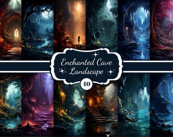 Enchanted Cave Landscape Art: Mystical Nature Print (Digital Download)
