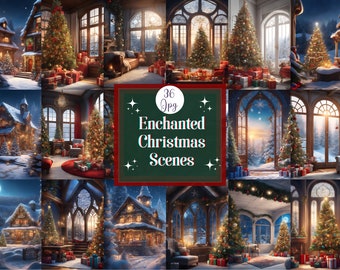 Merry Christmas Digital Paper Pack: Scrapbook Backgrounds (Digital Download)