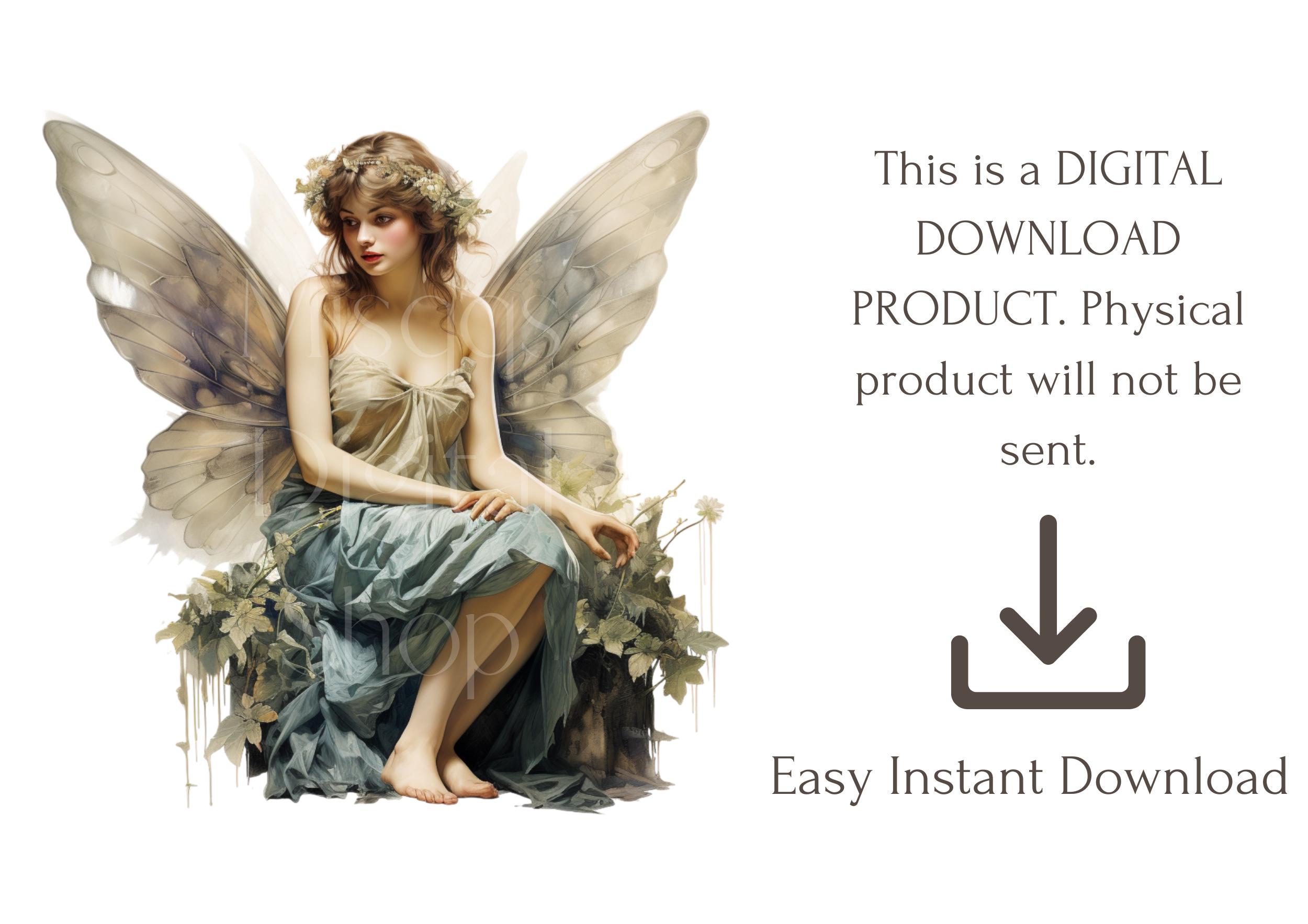 Watercolor Antique Fairy Clipart Bundle Antique Fantasy Fairy Png ...