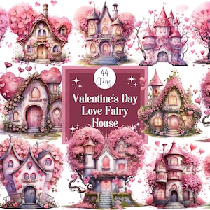 Buon San Valentino Clipart Love Fairy House Clipart Bundle San Valentino Cuore Case delle fate Gnome Love House Png San Valentino Png Love Clipart