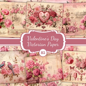 Victorian Valentine Scrapbook Paper: Craft Paper Hearts (Digital Download)