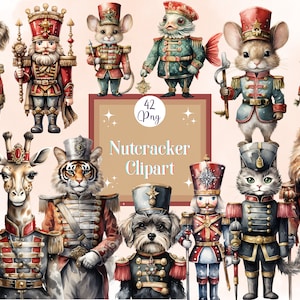 Quebra-nozes Clipart Aquarela Pacote para Scrapbook Planejador Digital Cartão de Natal Quebra-nozes Clipart Quebra-nozes Ballet Fantasia Clipart Png