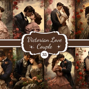 Viktorianische Romantische Liebe Paar Junk Journal Kit Intimität Valentinstag Grafiken für schöne Paare Junk Journaling Scrapbooking Papierhandwerk