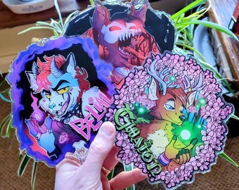 Acryl Custom Fursona Furry Badge