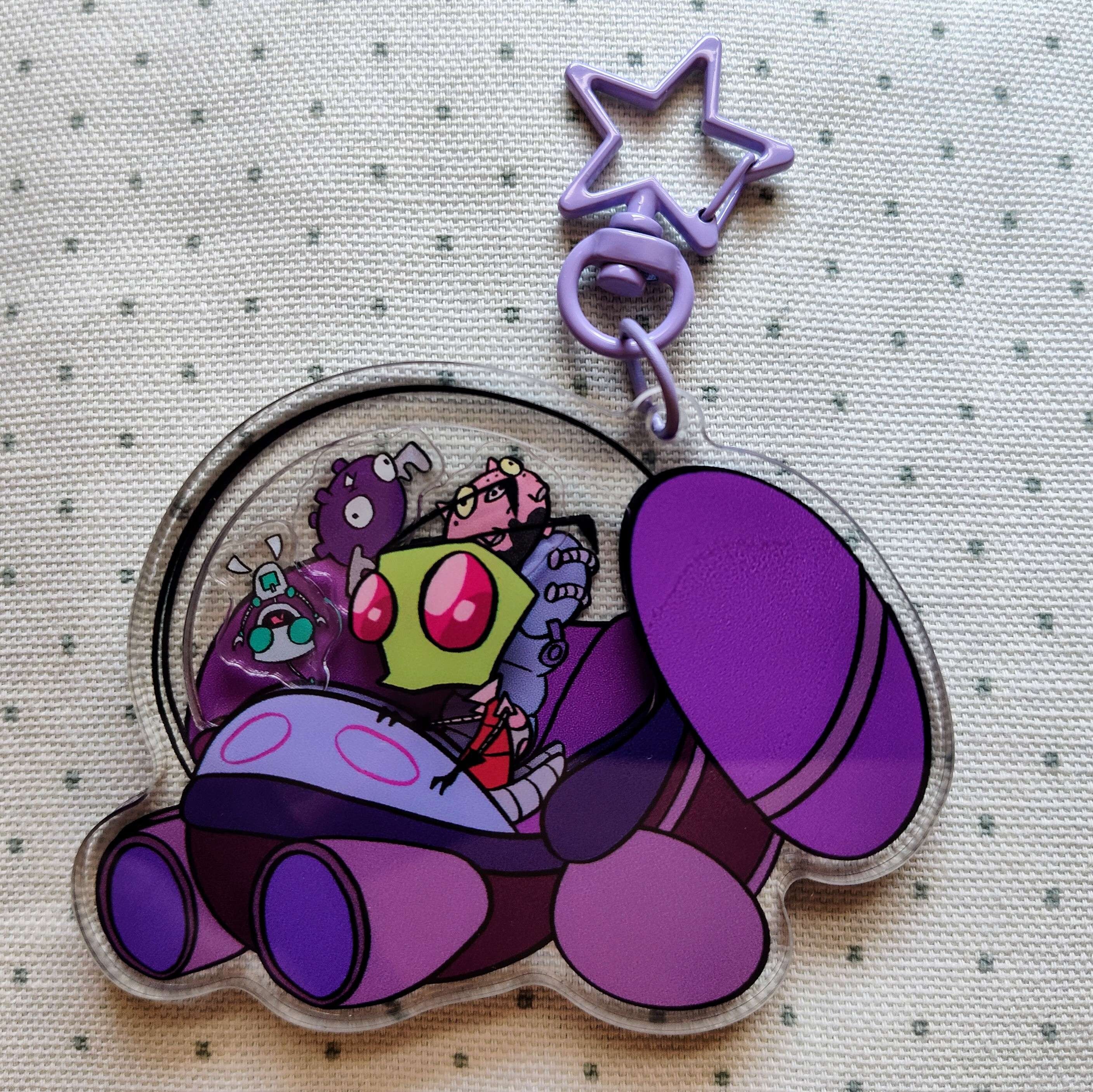 Buckle-Down Invader Zim Zip Around Wallet - Nickelodeon Canvas Coin Purse With Key Ring
