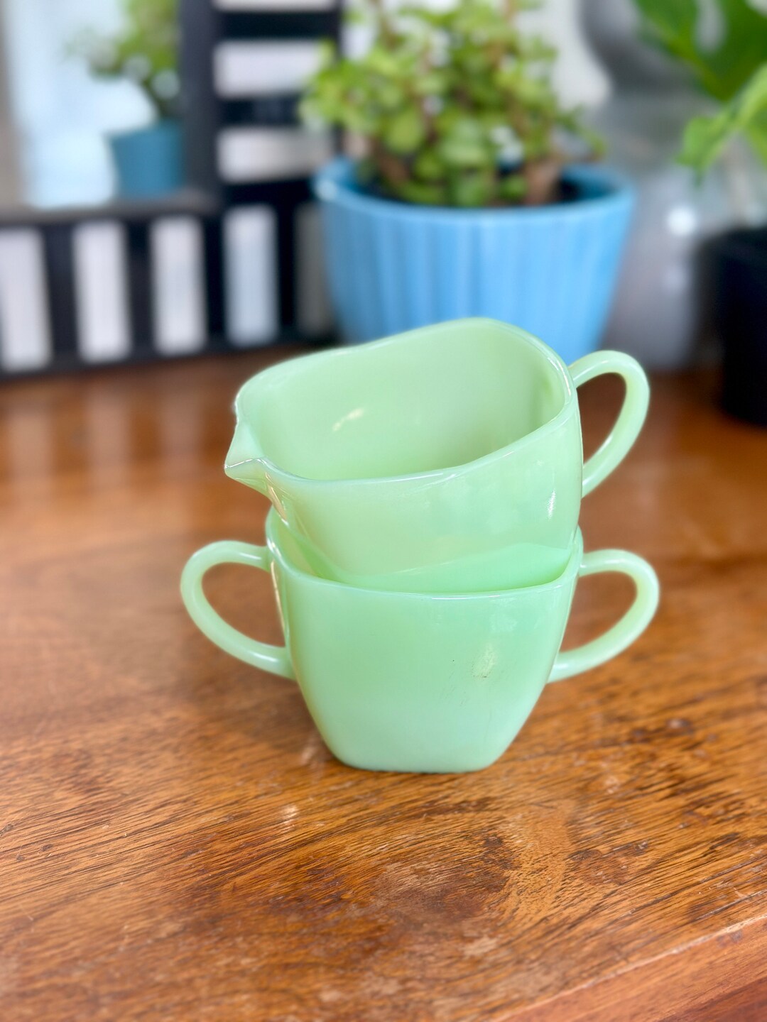 Jadeite Cream & Sugar Set Etsy