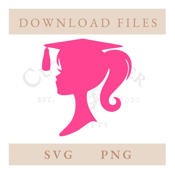 Graduado Barbi inspirado silueta / Barbi inspirado SVG / PNG / Archivos / Descarga digital