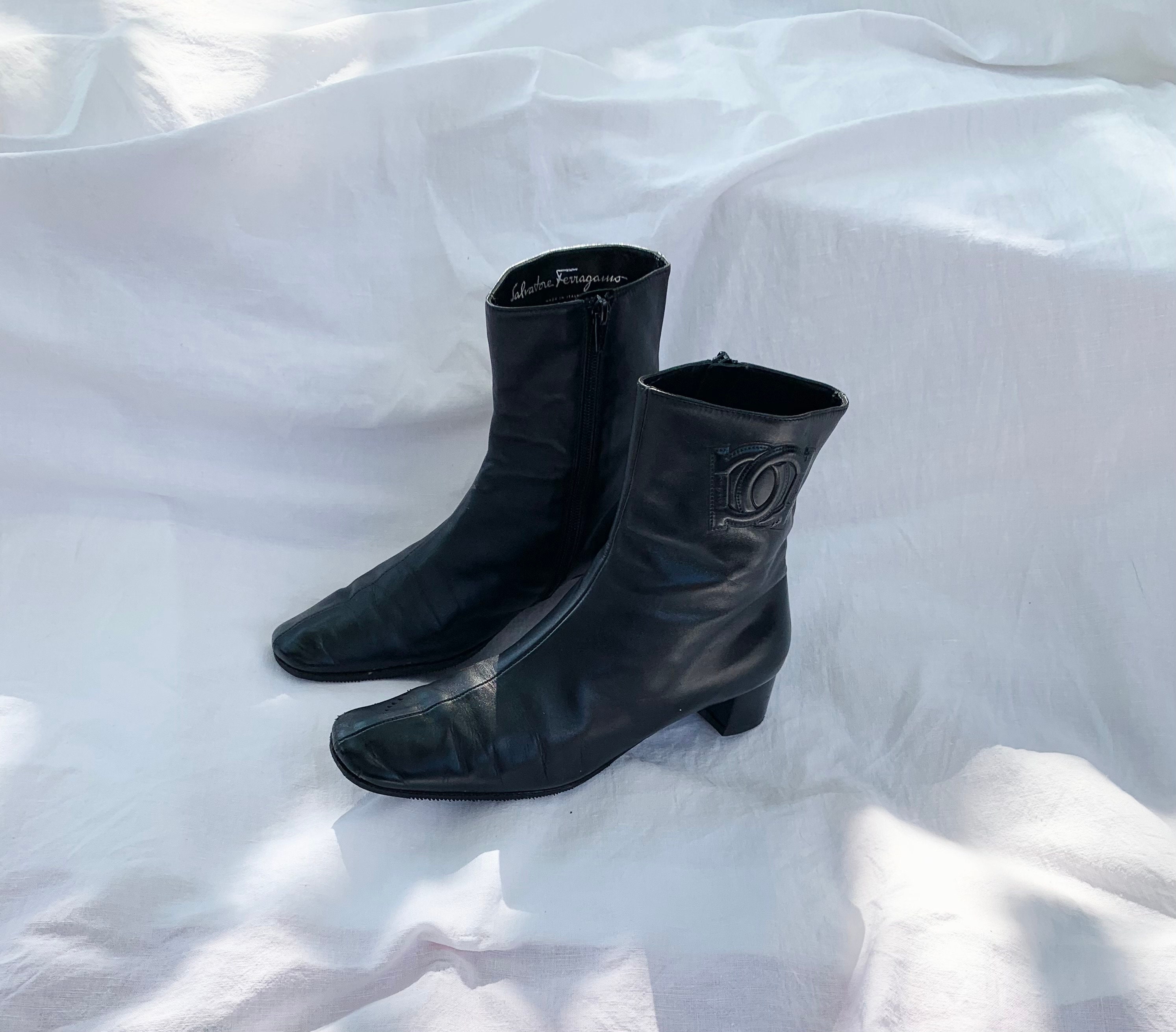 90s Vintage Salvatore Ferragamo Chelsea Boots - 8 to 8.5 - Etsy