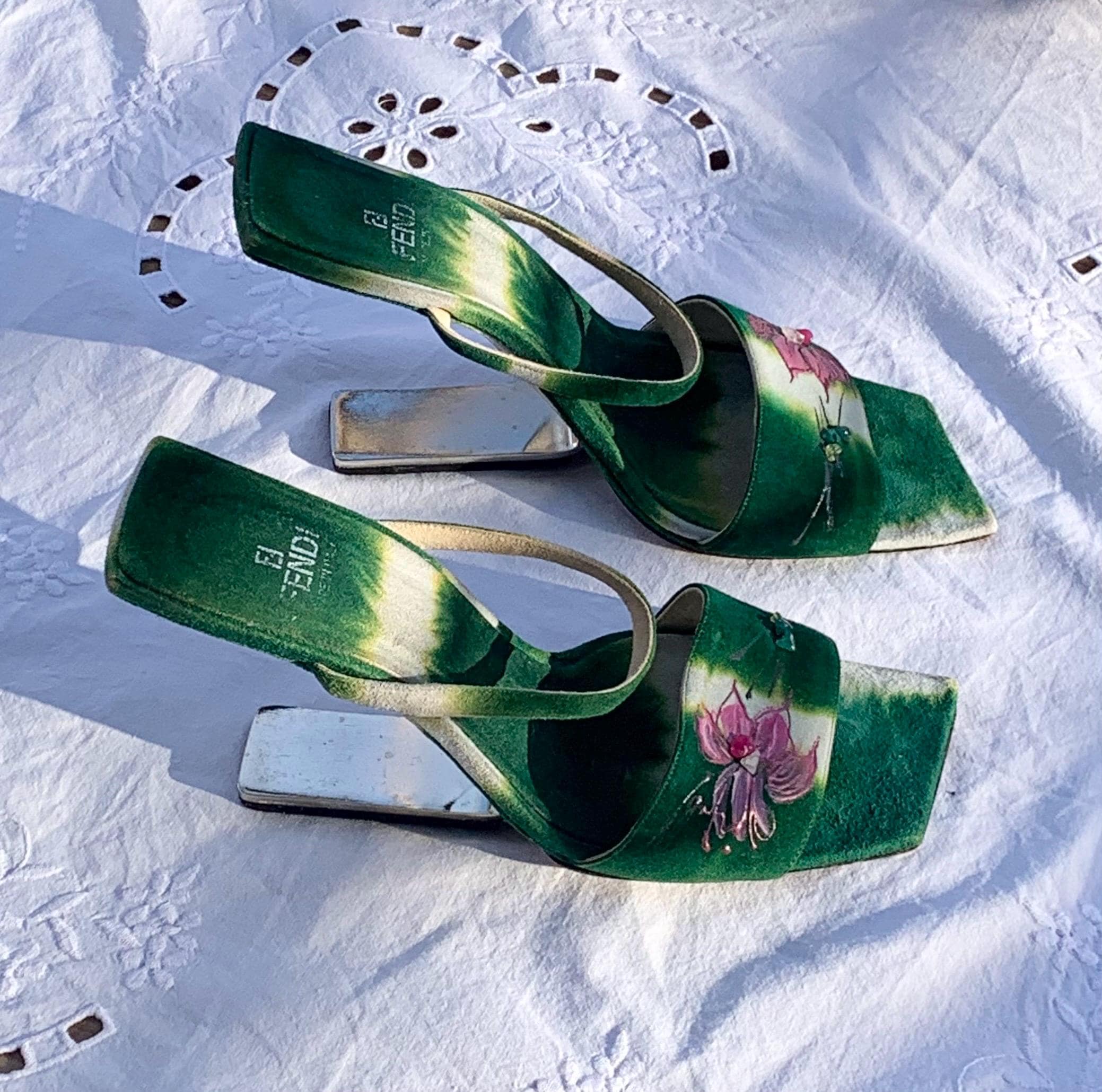00s Fendi Green Suspension Heels Size 9 - 9.5 - Etsy