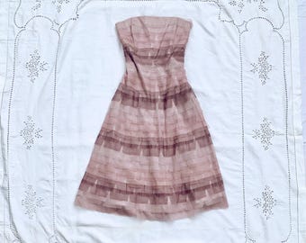 Robe midi sans bretelles en tulle festonnée BCBG Max Azria Y2K - TG
