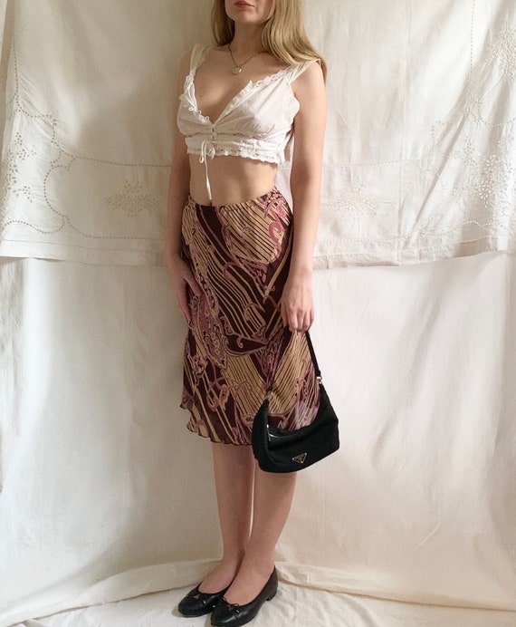 Y2K Paisley Chiffon Bias Cut Skirt XS to Small Etsy Australia