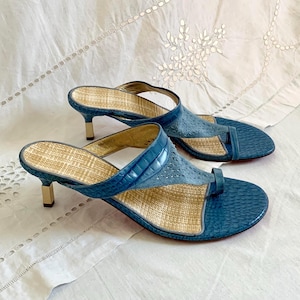 Ciabatte in denim e coccodrillo Y2K Emanuel Ungaro - 9