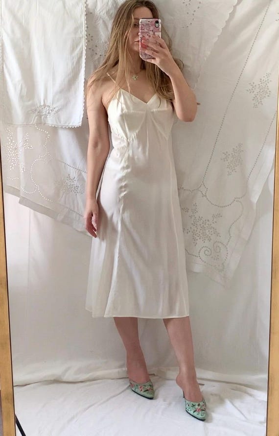 30s 40s White Satin Slip Dress - Etsy