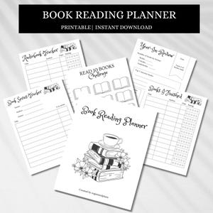 Reading Journal: Printable Planner & Book Tracker with 2025 Challenges, PDF Digital Download for Book Lovers