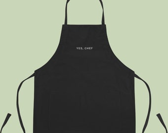 Yes, Chef Embroidered Apron | The Bear Show Apron Culinary Gift