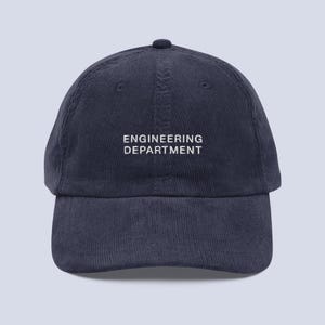 Engineering Department Embroidered Corduroy Cap | Funny Gift for Engineers