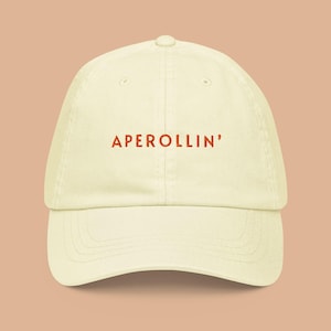 Aperollin Hat, Aperol Spritz Hat, Embroidered Summer Hat, Gift for Girls