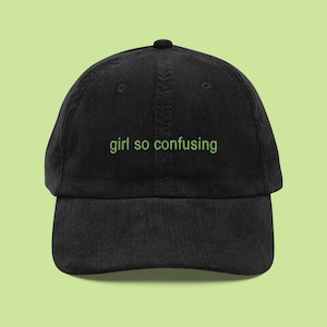 Girl So Confusing Cap, Brat hat, Brat inspired cap, summer corduroy hat