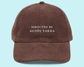 Agnès Varda corduroy hoed | Geborduurde regisseurspet | Cinefiel cadeau | Arthouse-filmliefhebber