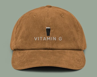 Guinness Pint Vitamin G  Corduroy Cap | Guinness Dad Hat | Irish-inspired Hat