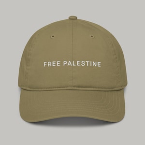 Free Palestine Organic-pet, Palestina-geborduurde hoed, Palestijnse kleding