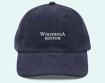 Wikipedia Editor Embroidered Corduroy Hat