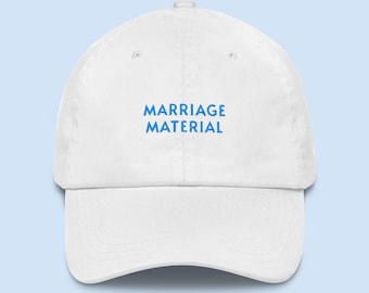 Marriage Material Embroidered Hat: Bachelorette Bride Hat