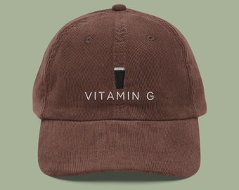 Vitamin G Guinness Pint Corduroy Cap | Vintage Guinness Dad Hat | Saint Patrick Gift | Irish-inspired Hat