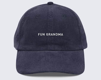 Fun Grandma Embroidered Corduroy Cap | Funny Gift for Grandma