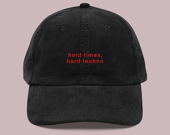 Sombrero de pana bordado Hard Techno: regalo para raver