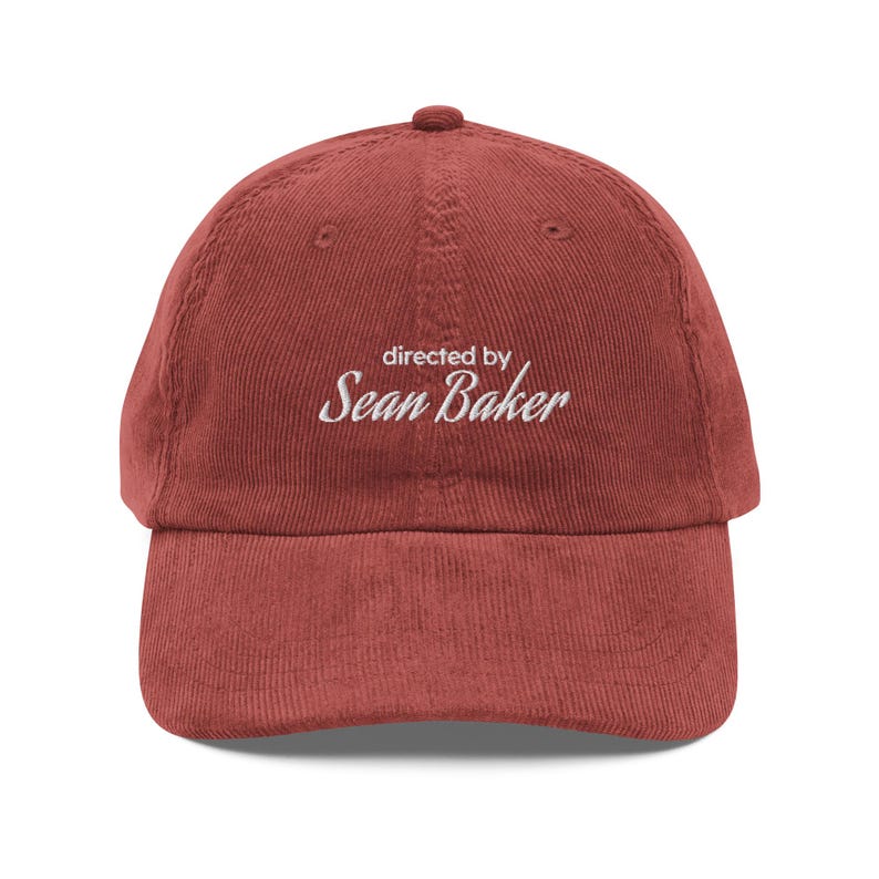 Sean Baker Embroidered Corduroy Cap: Film Director Cap, Gifts for Movie Buffs Burgundy