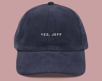 Ja Jeff Hat | De beer geborduurde corduroy pet