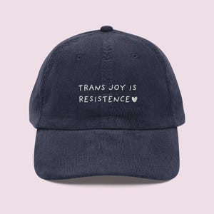 Trans Joy Is Resistance Hat, Trans Embroidered Cap, LGBTQ Queer Pride Merch