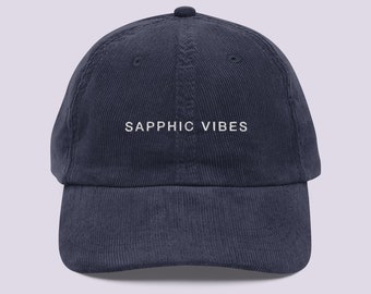 Sapphic Vibes Corduroy Hat | LGBTQ+ Pride  Cap | Lesbian Pride | Queer Clothing