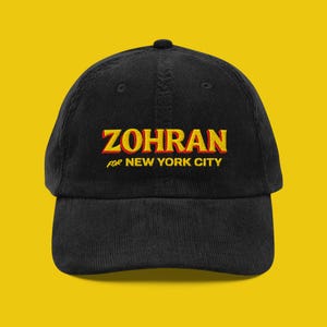 Zohran för New York City Broderad Corduroyhatt: Progressiva politiska gåvor