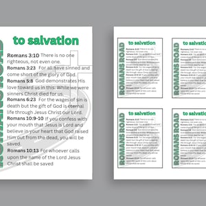 Romans Road to Salvation Tract – Christian Evangelism Cards, Scripture Handouts for Outreach & Ministry, Gospel Message Bible Verses