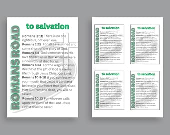 Romans Road Salvation Tract: Christian Evangelism Cards (PDF Download