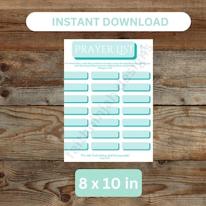 Printable Prayer List | Faith Planner PDF | Prayer Journal Page | Christian Digital Download