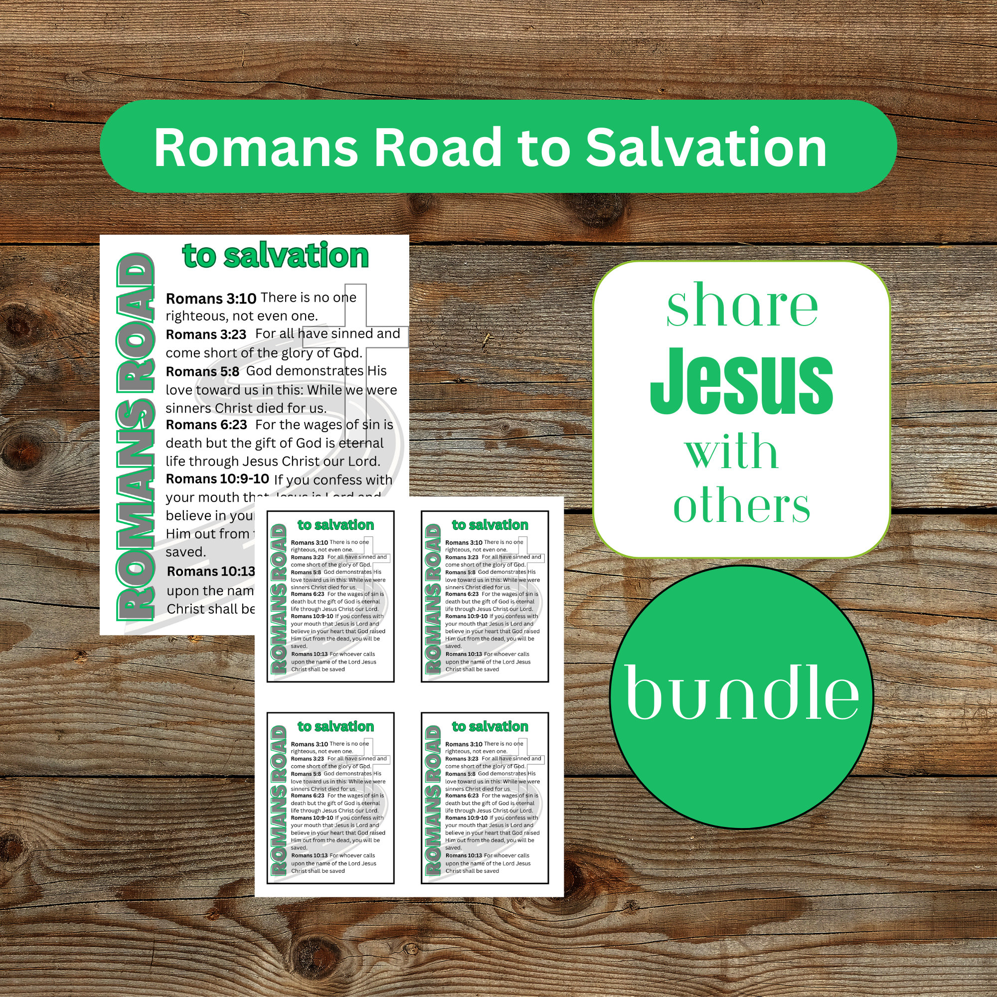 Romans Road to Salvation Bundle, Romans Road Evangelism Tract and