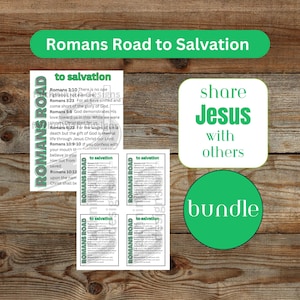 Paquete de El camino de Romanos a la salvación, folleto de evangelización y tarjetas de evangelización, El camino a la salvación, folleto del evangelio